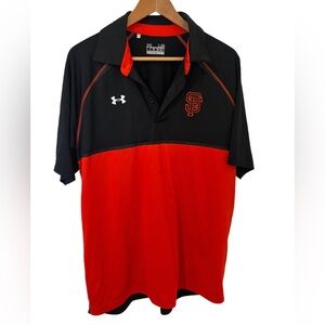 San Francisco Giants Under Armour Black & Orange Loose Fit Performance Polo Lg